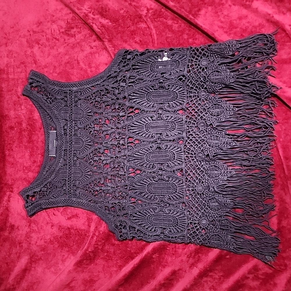Crochet croptop faded black